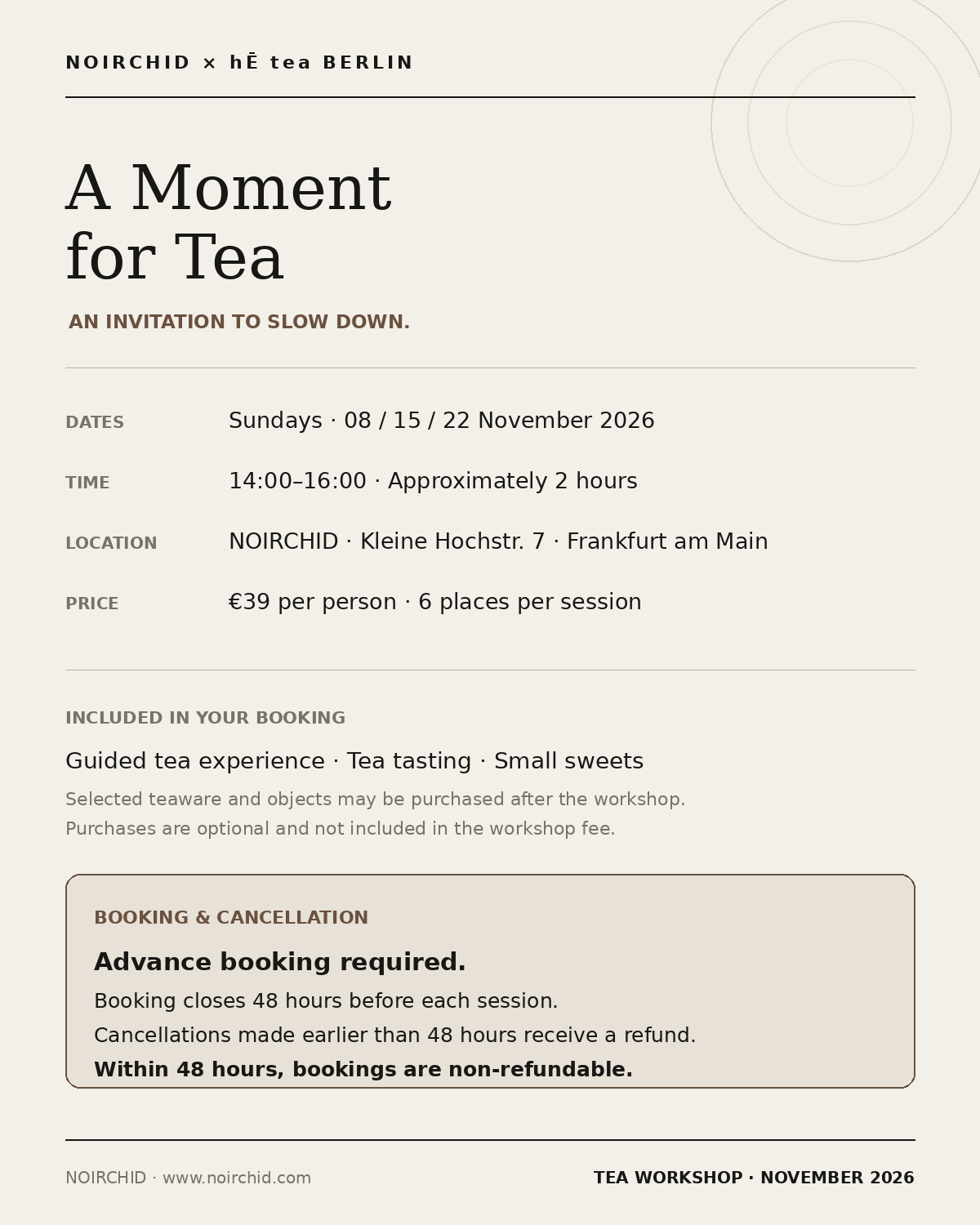 A Moment for Tea — November 2026